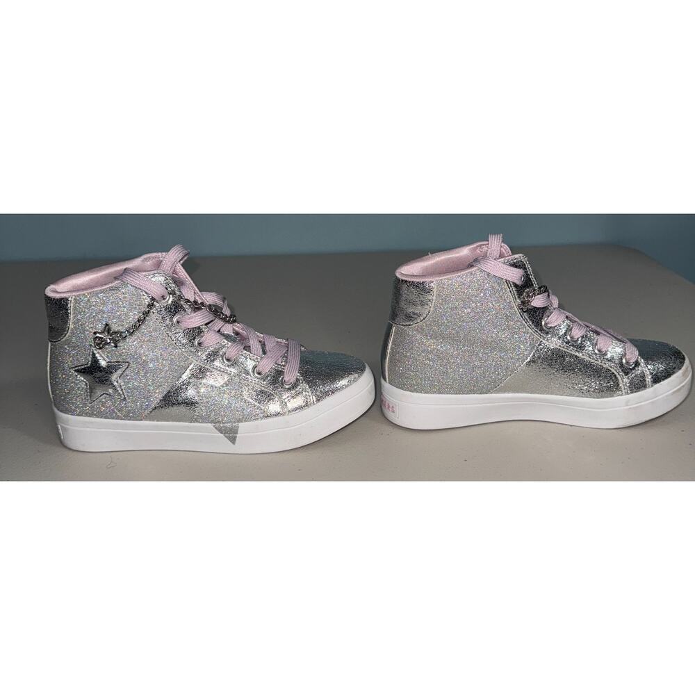 Skechers Los Angeles Girls 4 Glitter Sneakers Hi Top Metallic Casual School Bold - Picture 4 of 10
